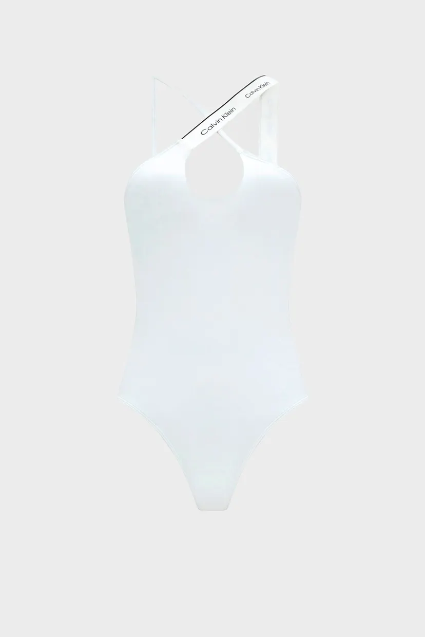 Женский белый купальник HALTER ONE PIECE 5