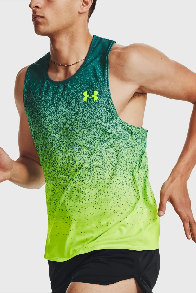 Чоловіча зелена майка UA RUSH CICADA SINGLET 4