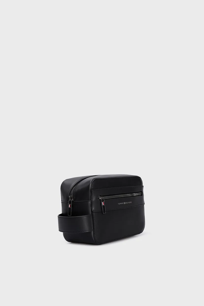 Мужской черный кожаный несессер TH BUSINESS WASHBAG 3