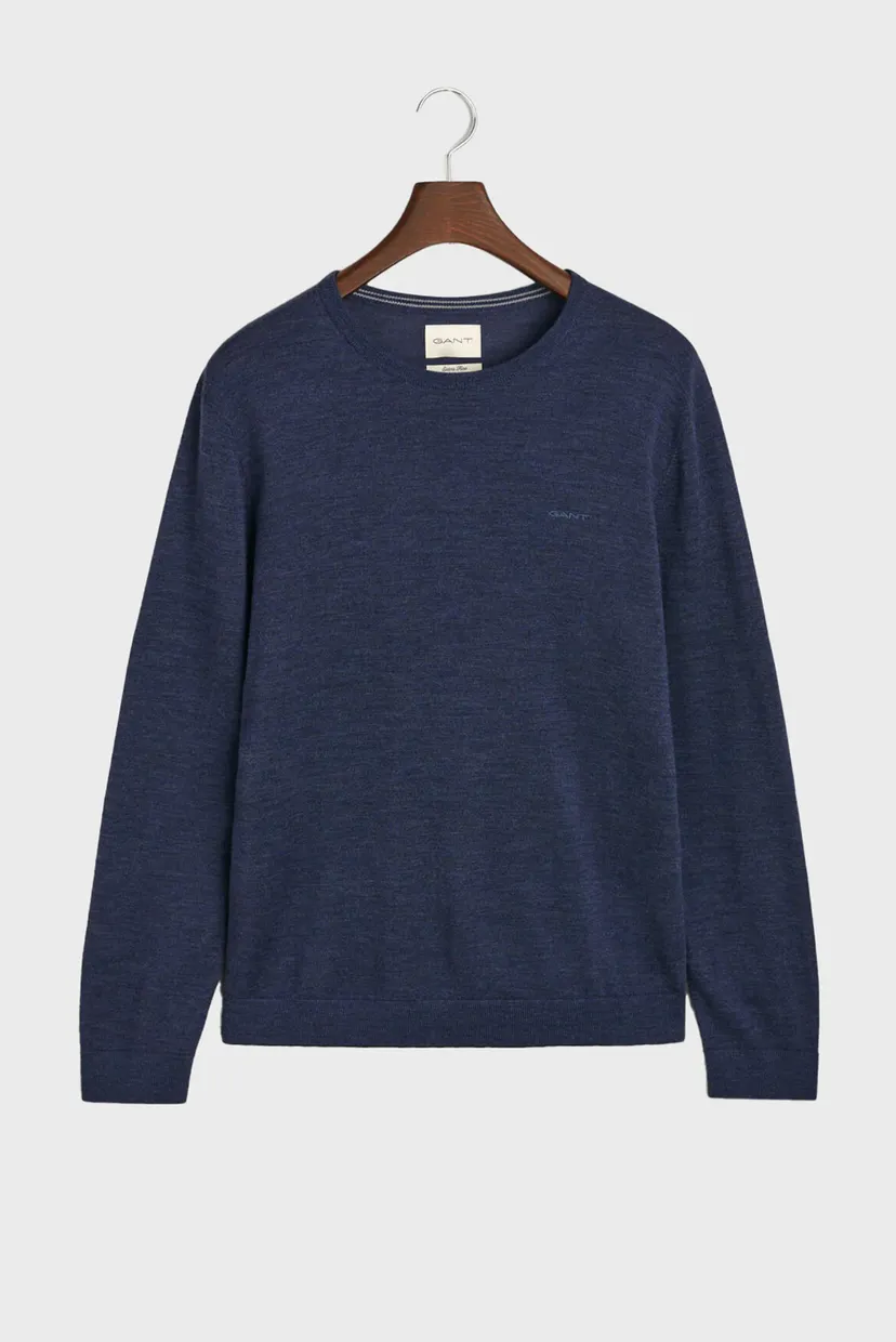 Чоловічий синій вовняний джемпер EXTRAFINE MERINO WOOL C-NECK 5