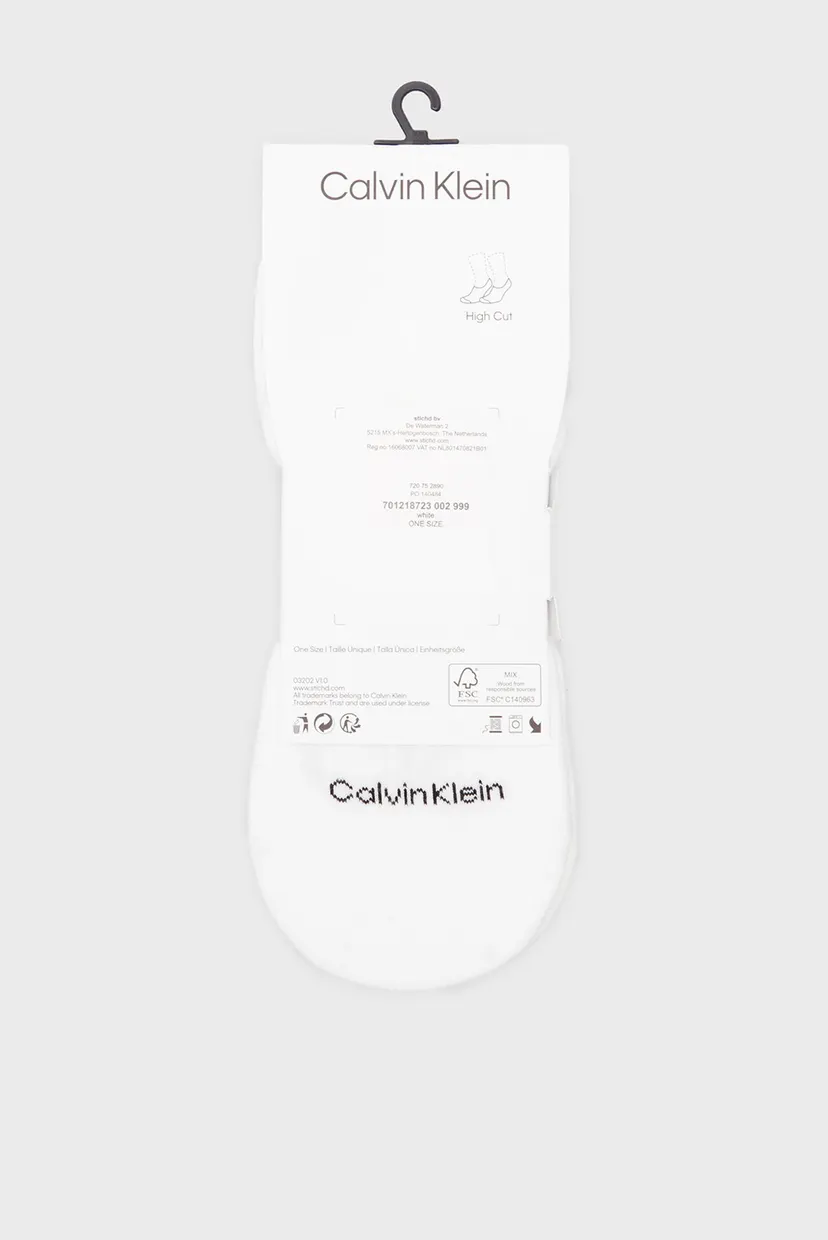 Чоловічі білі сліди (3 пари) CK MEN FOOTIE HIGH CUT 3P LOGO 3