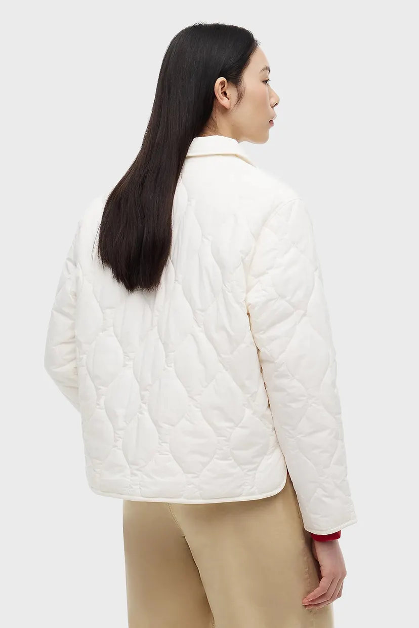 Жіноча біла куртка COACH COLLAR QUILTED JACKET 3