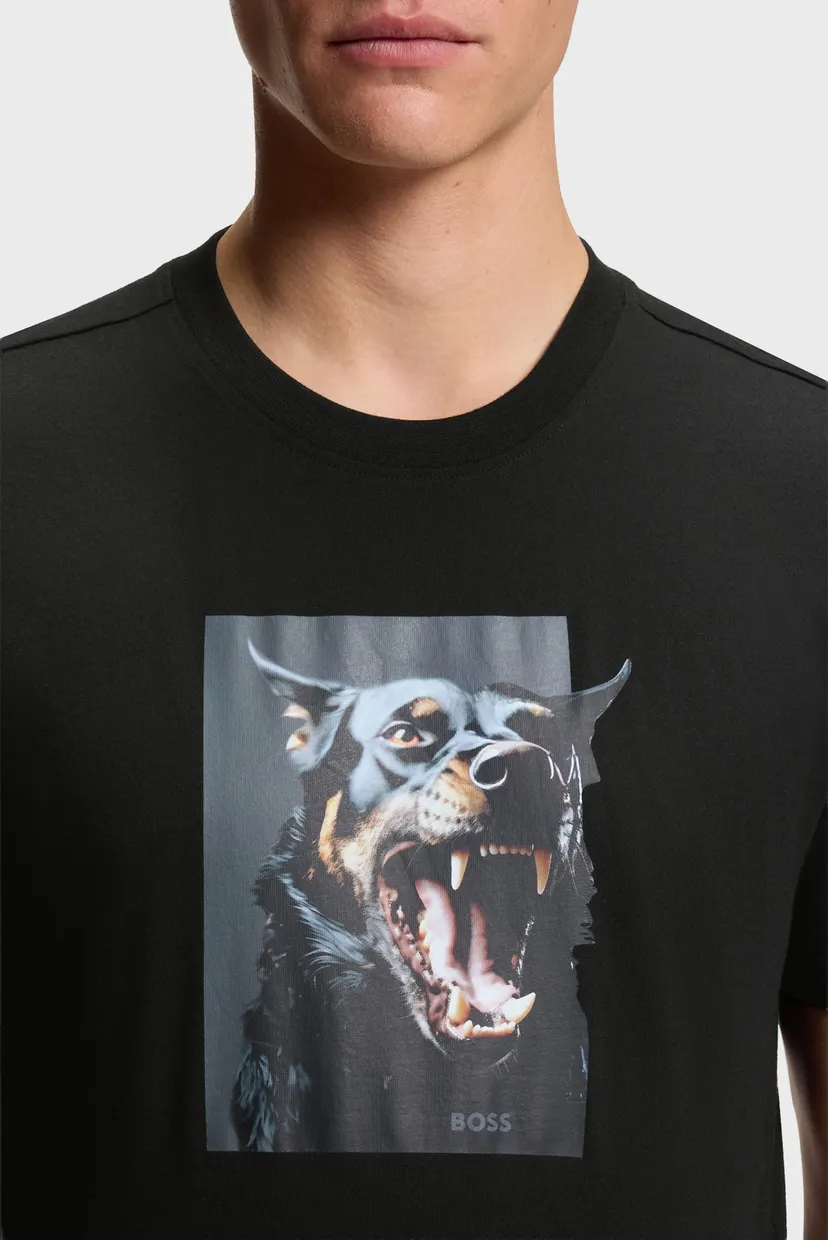 Чоловіча чорна футболка Te_Dobermann 4