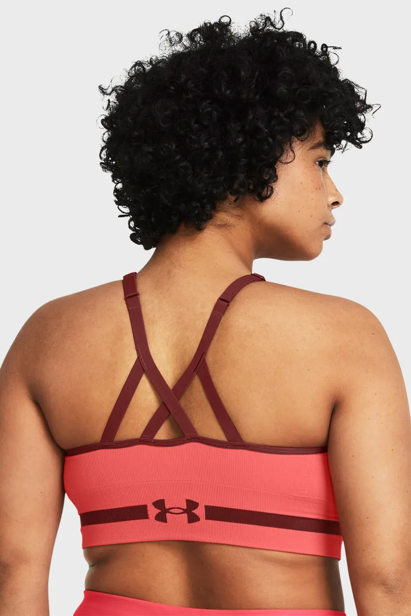 Женский коралловый топ UA Seamless Low Long Bra 6