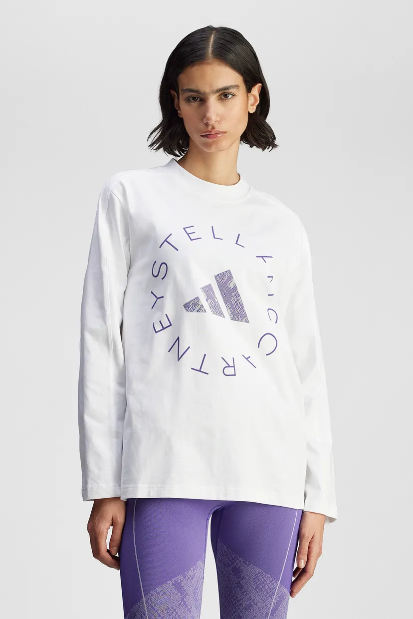 Женский белый лонгслив adidas By Stella McCartney Oversized