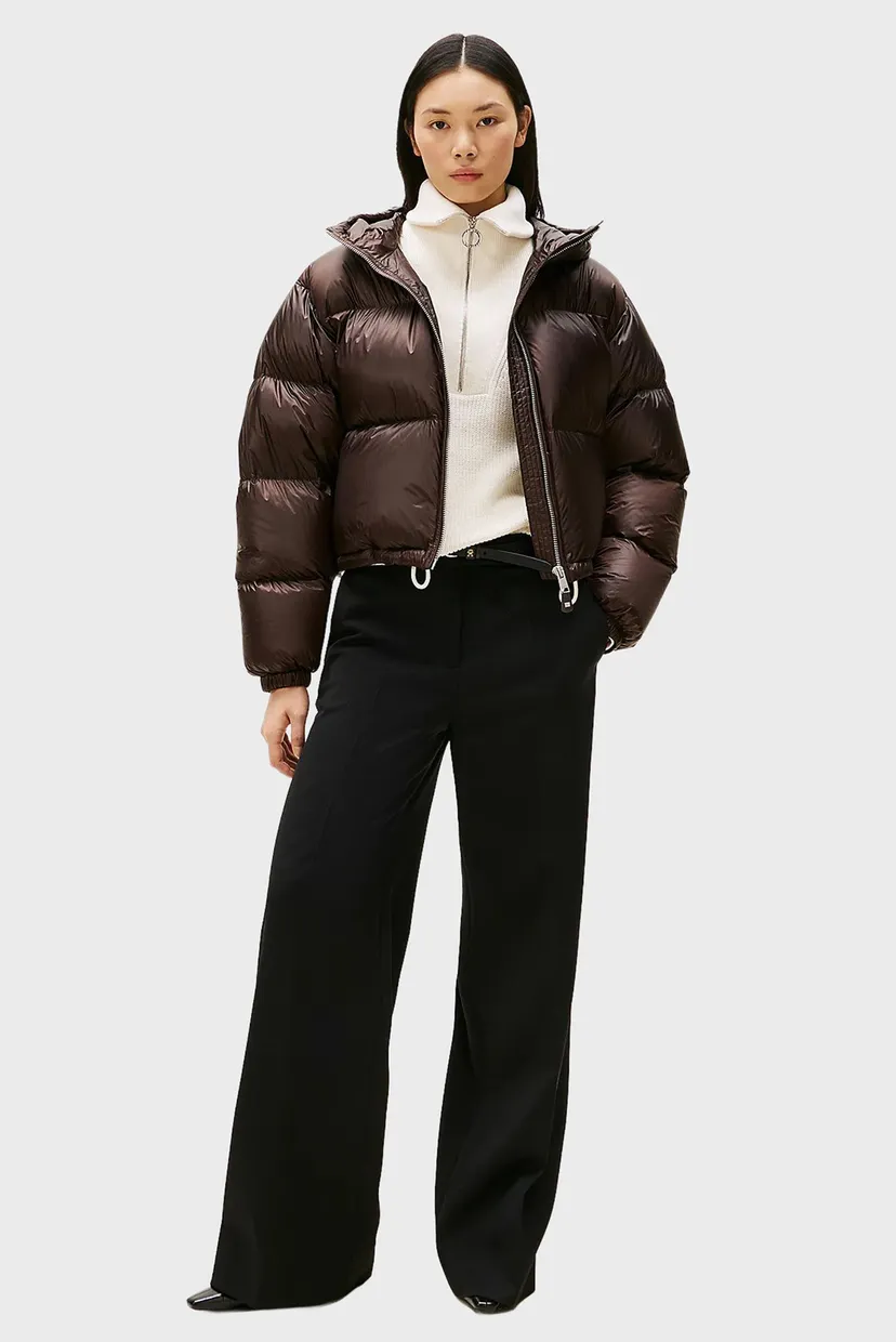 Жіночий темно-коричневий пуховик LIGHT Tommy Hilfiger WW0WW46541