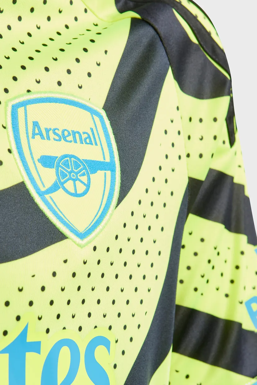 Детская салатовая футболка с узором Arsenal 23/24 Away 3