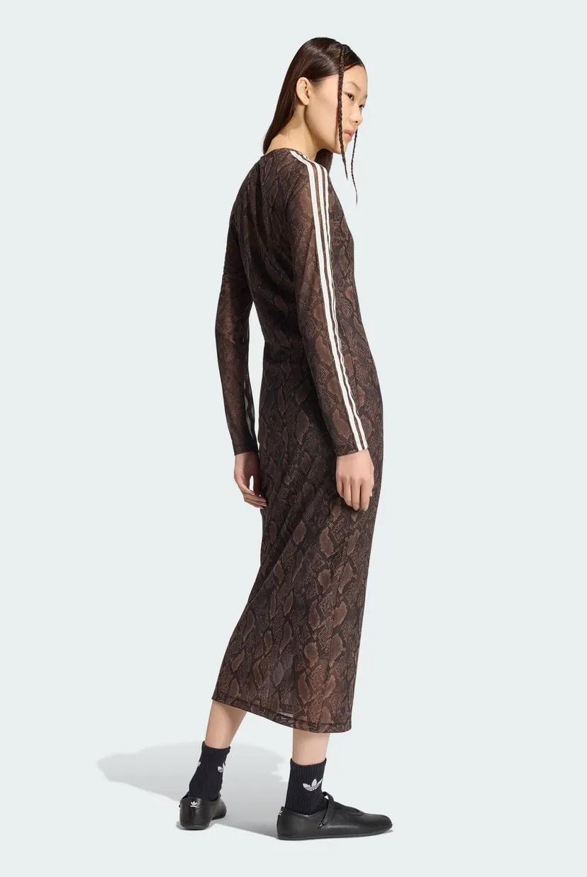 Женское коричневое платье с узором SNAKE PRINT MAXI 3