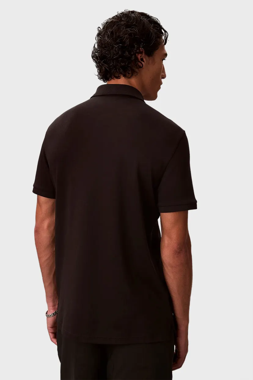 Мужское черное поло SLIM SUPIMA ZIP POLO 4