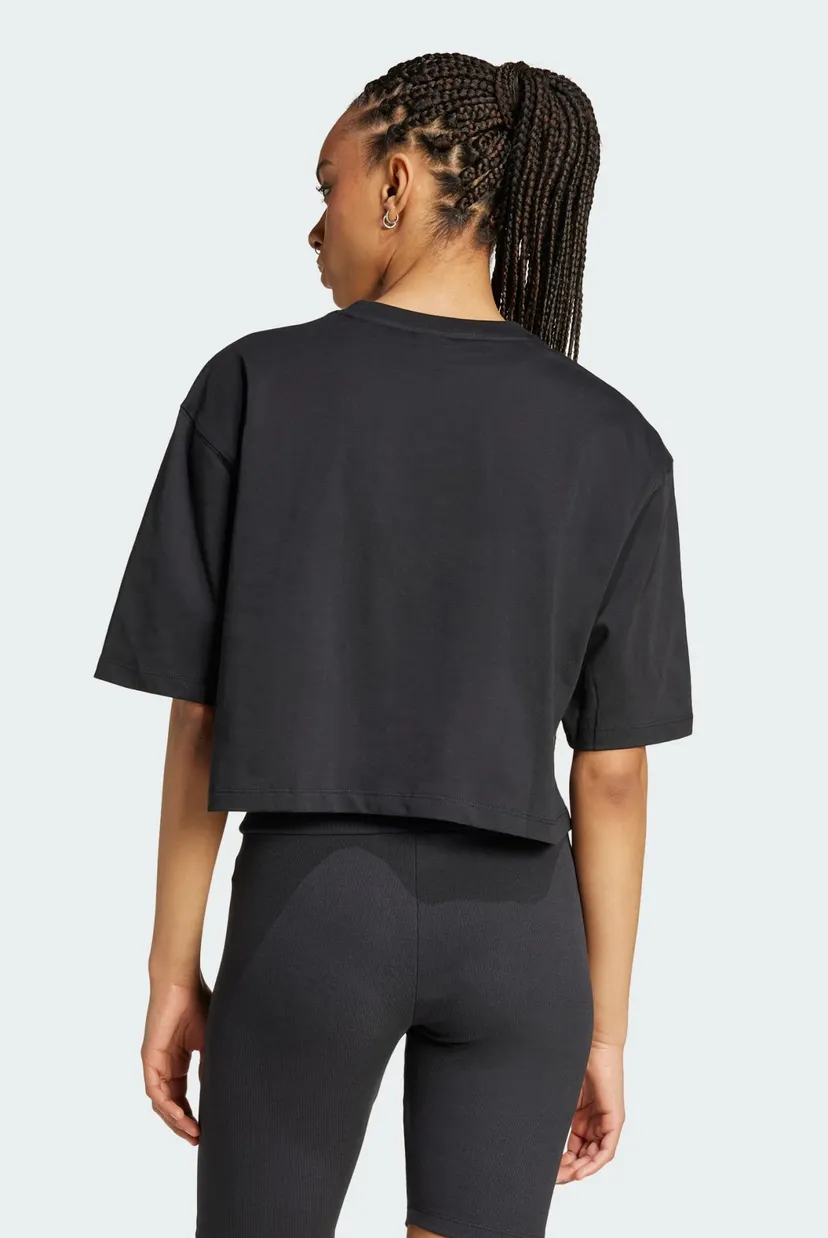 Женская черная футболка Essentials Crop adidas IW5706 — MD-Fashion