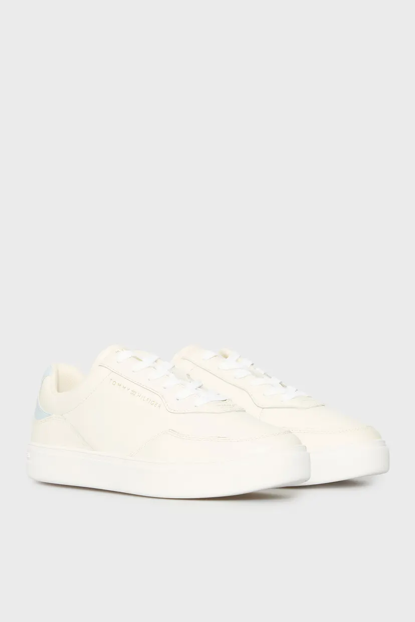 Женские белые кожаные сникерсы CASUAL CUPSOLE 3