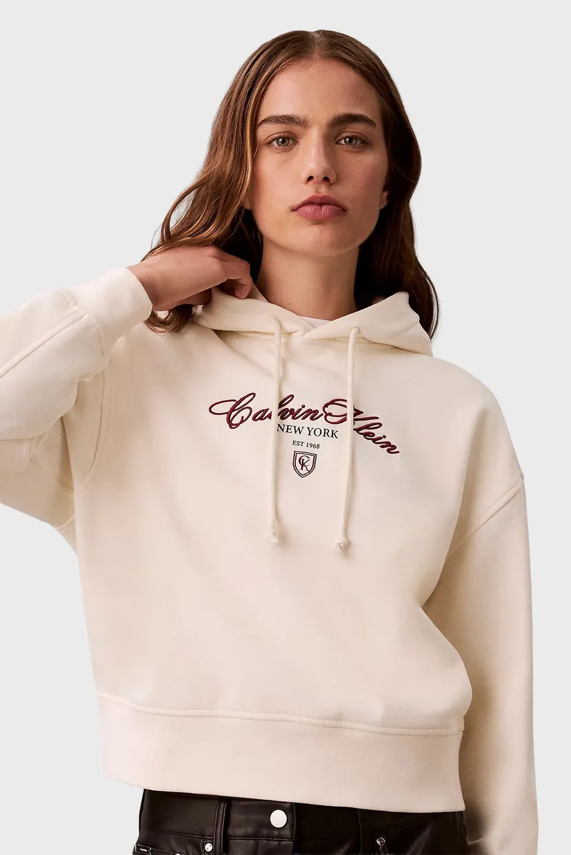 Женское белое худи LS CROP GRAPHIC 5