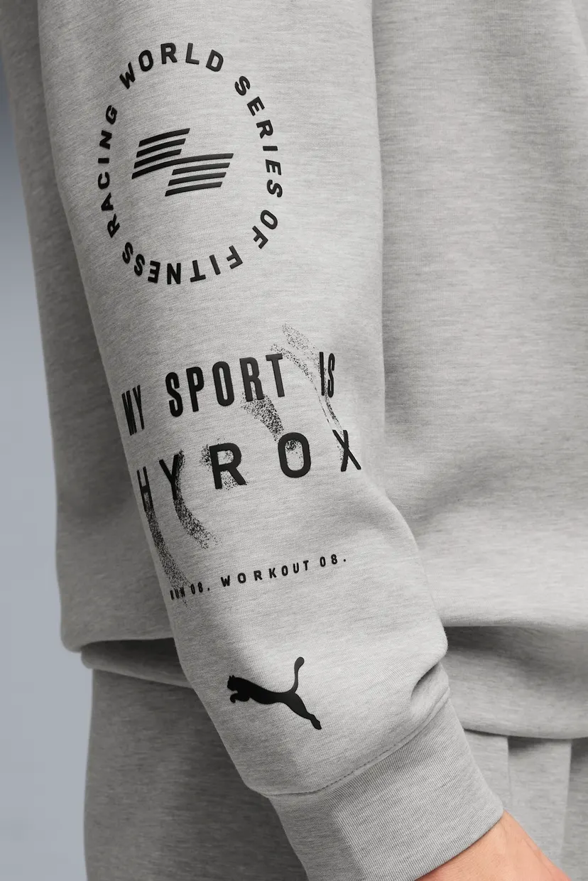 Мужское серое худи PUMA x HYROX CLOUDSPUN Hoodie Men 5