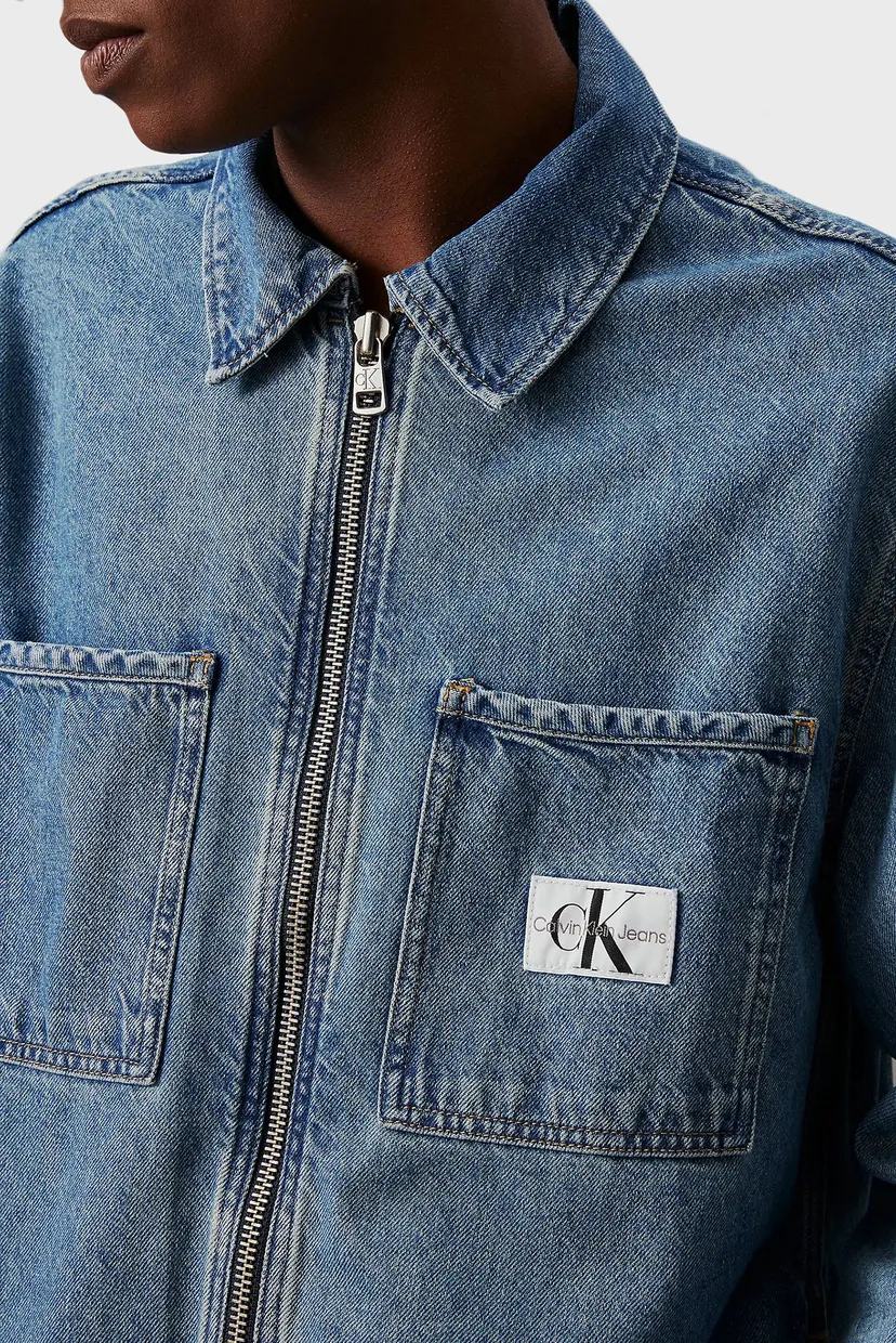 Чоловіча синя джинсова сорочка ZIPPER DENIM SHIRT JACKET 4