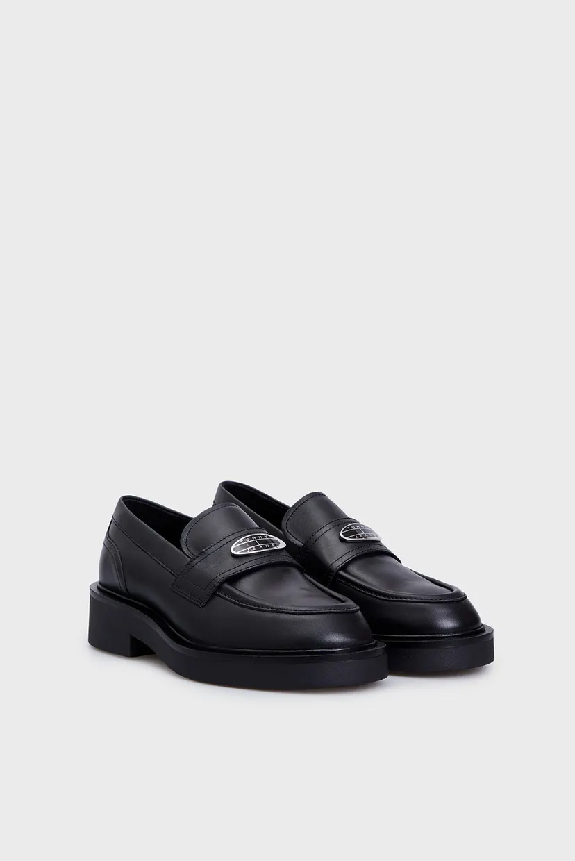 Женские черные кожаные лоферы TJW FLAT LOAFER 3
