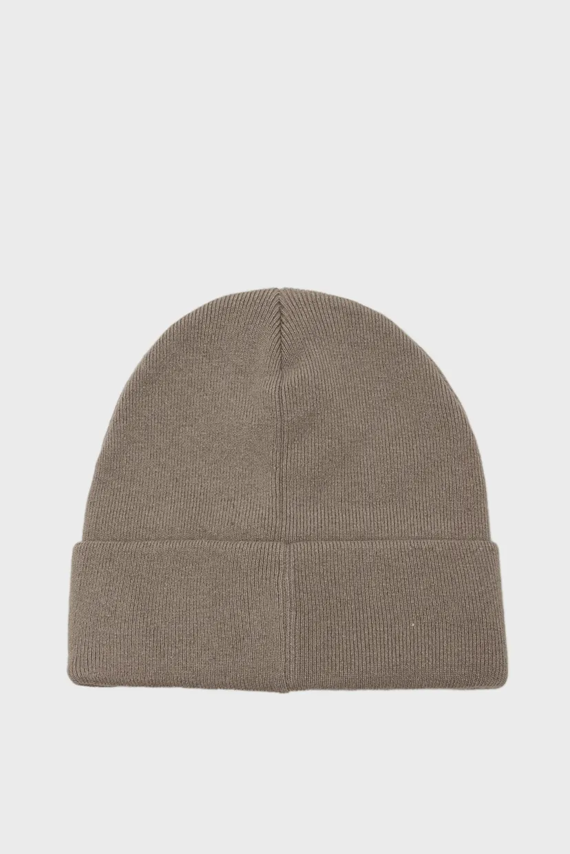 Чоловіча коричнева вовняна шапка THICK EMBROIDERY BEANIE 3