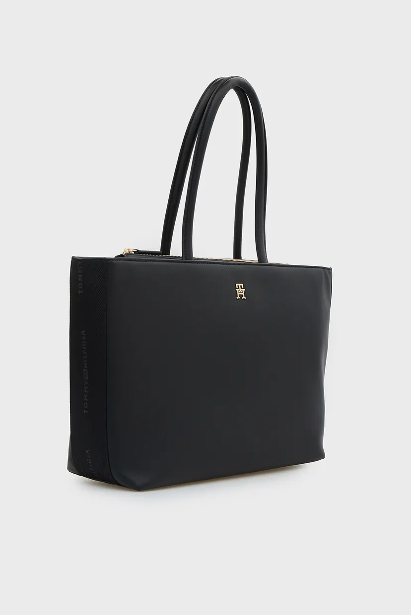 Жіноча чорна сумка LOGOTAPE TOTE 3