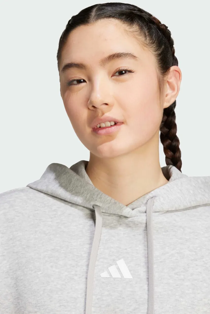 Женское светло-серое худи Holiday 3-Stripes Fleece 4