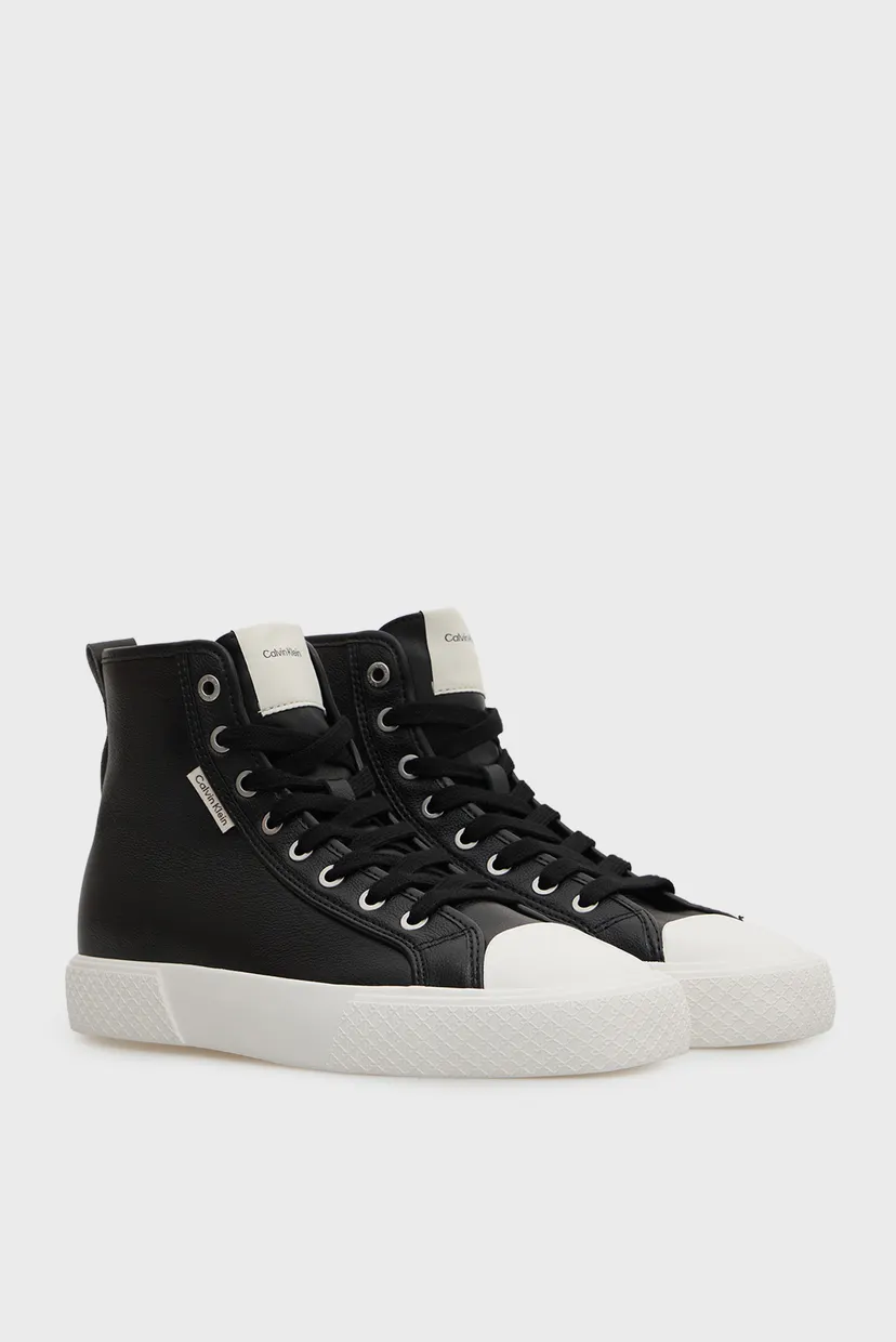 Жіночі чорні шкіряні хайтопи VULC LACE UP 3