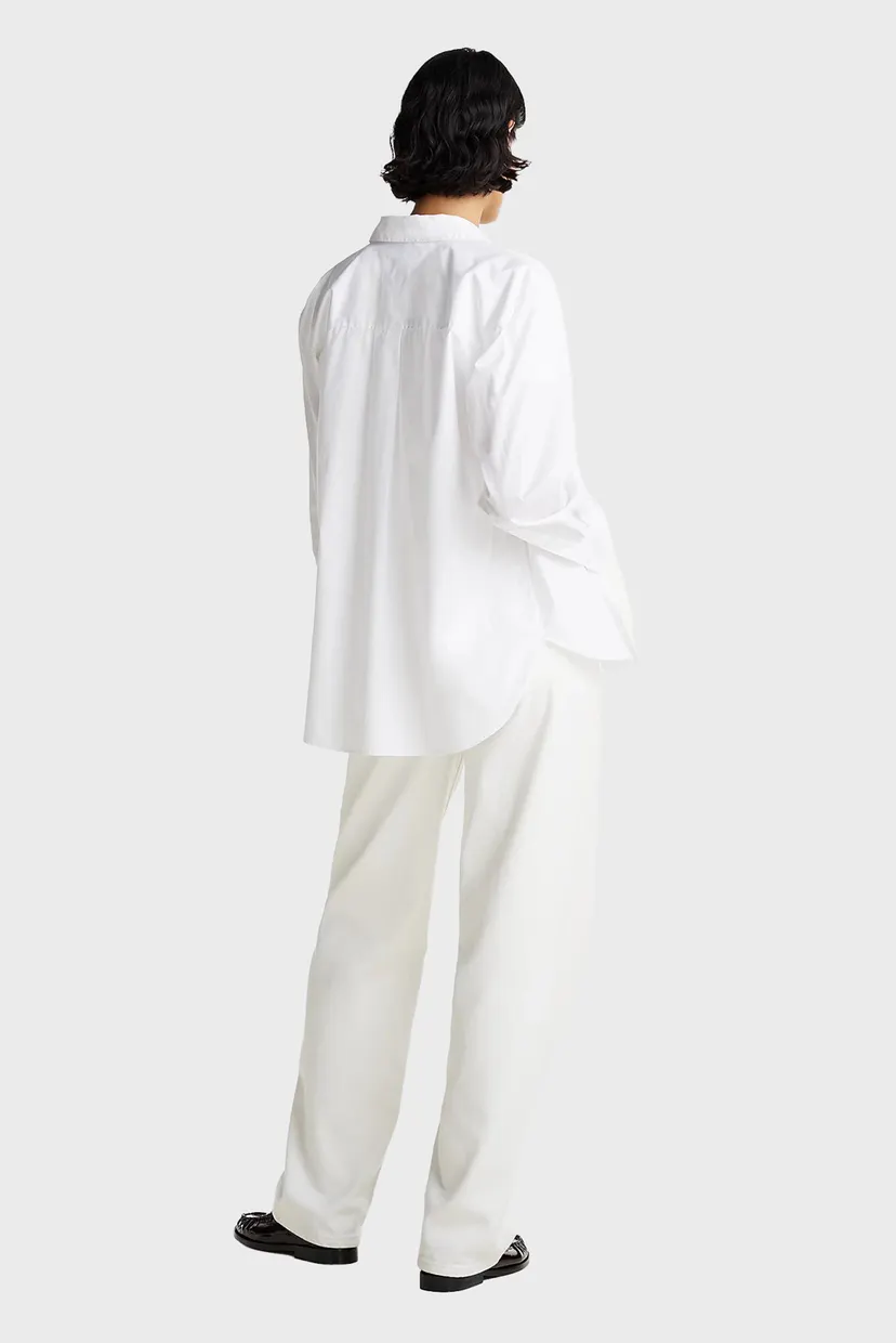Женская белая рубашка ESS POPLIN EASY FIT SHIRT 3
