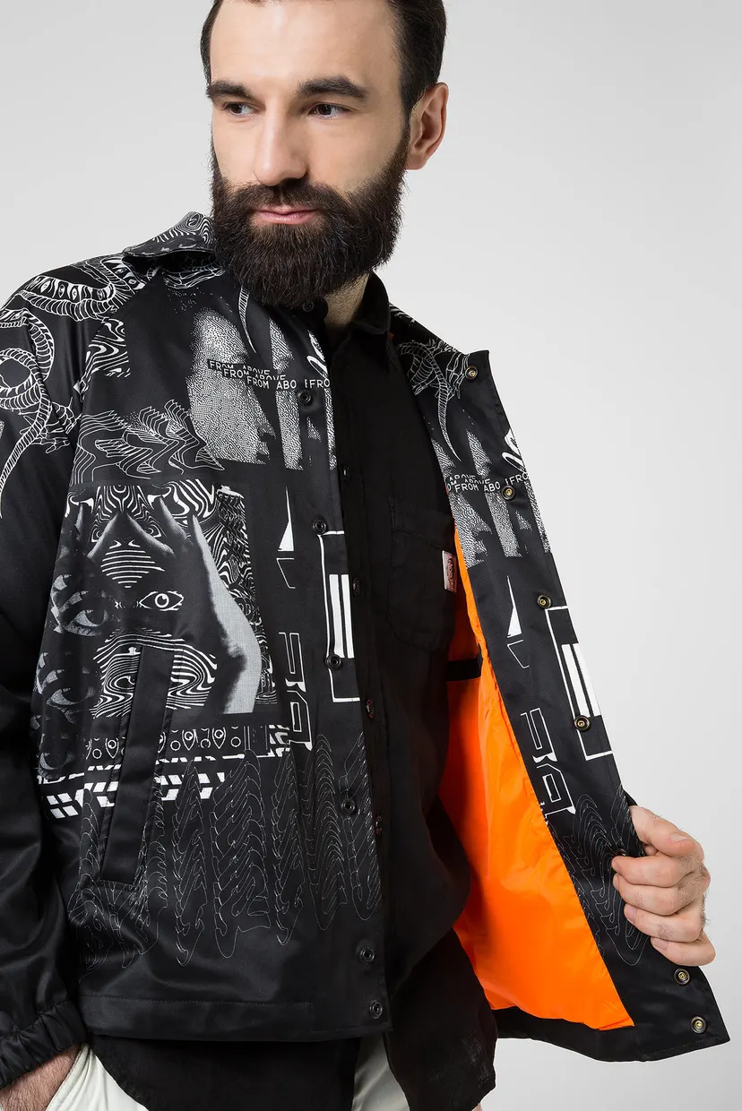 Мужская черная ветровка J-AKIPRINT Diesel 00SEF5 0LAXE — MD-Fashion