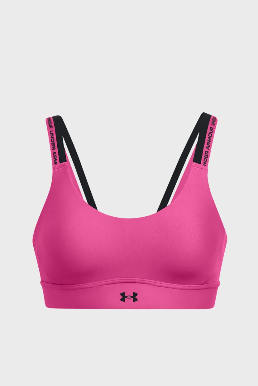 Жіночий рожевий топ UA Infinity Mid 2.0 Rib Bra 4