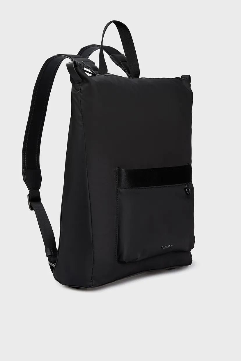 Чоловічий чорний рюкзак CK EST. NYLON TOP ZIP BP 3