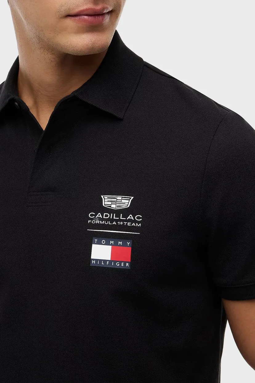 Мужское черное поло TH x Cadillac Formula 1® Team 4