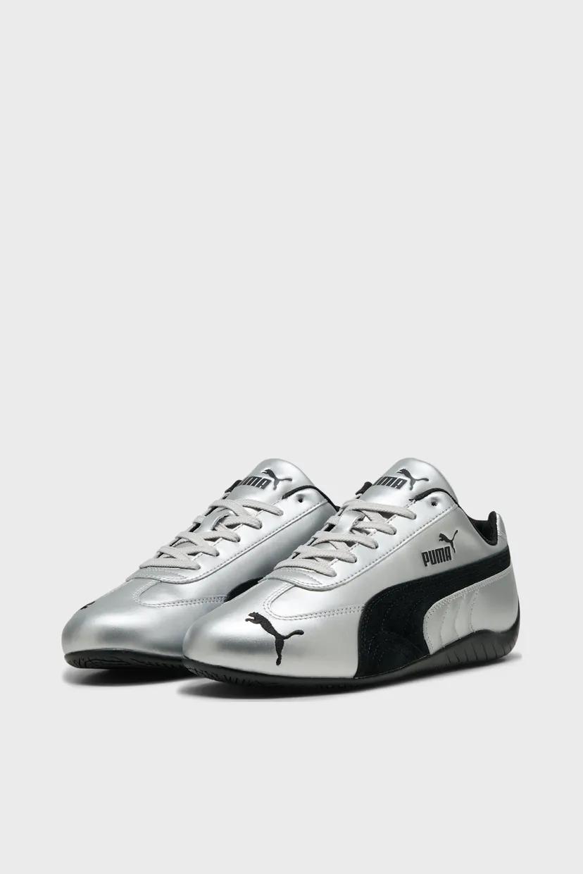 Сріблясті шкіряні кросівки Speedcat Metallic Sneakers Unisex 3