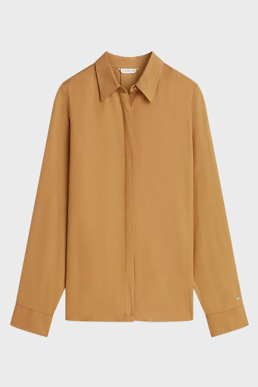 Женская коричневая блуза TWILL BUTTON 5