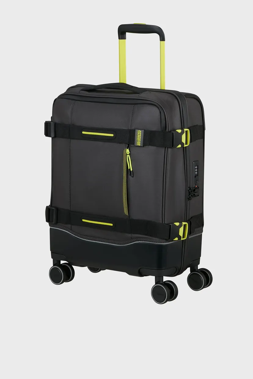 Черный чемодан 55 см URBAN TRACK BLACK/LIME 3