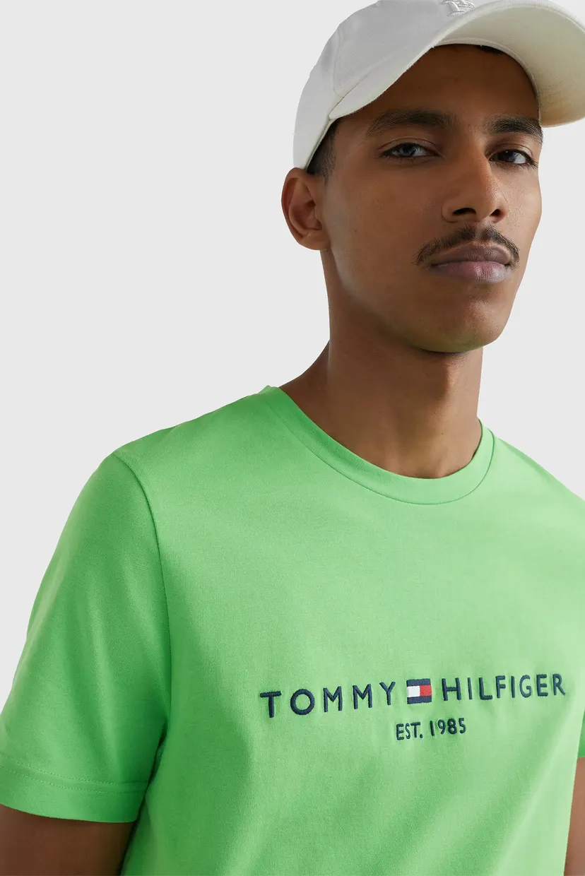 Чоловіча зелена футболка TOMMY LOGO TEE 4