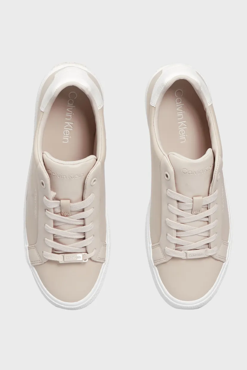 Жіночі бежеві шкіряні снікерси VULC LACE UP TEXTURE FOX - LTH 4