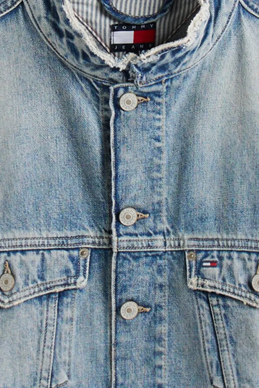 Женская голубая джинсовая куртка OVSZ CROP TRUCKER JACKET CI9014 5