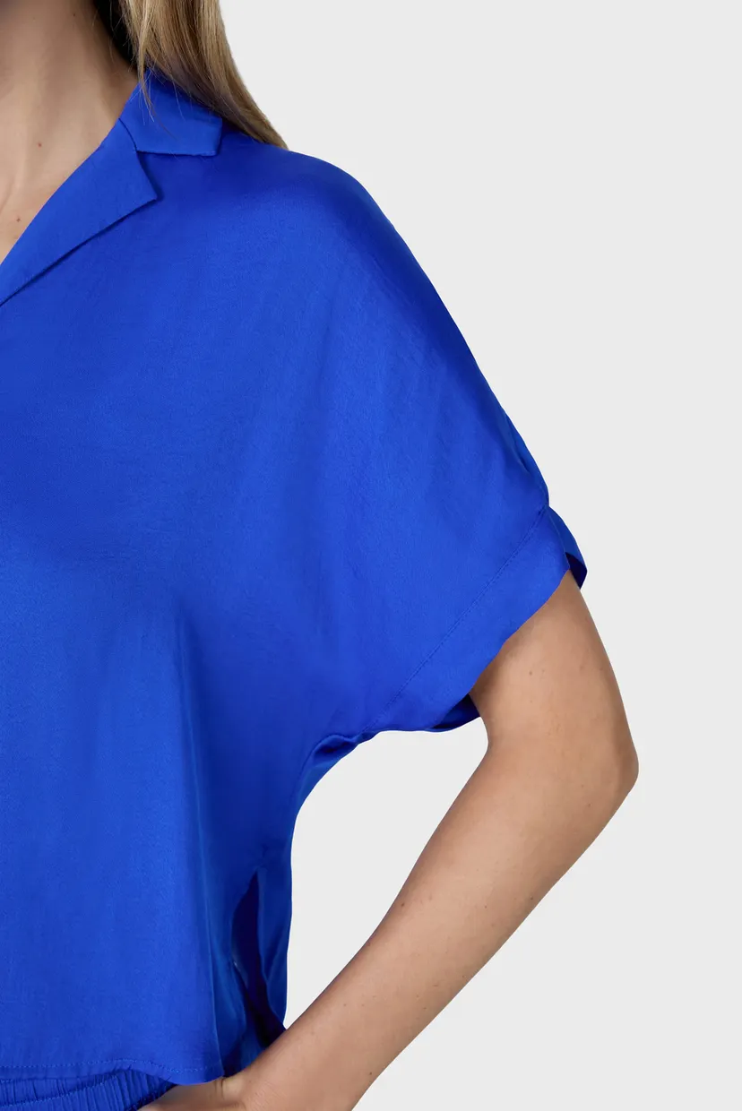 Женская синяя рубашка BLUESA 5
