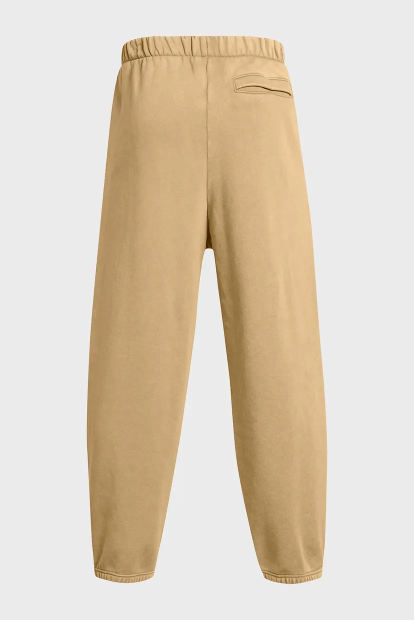 Чоловічі бежеві спортивні штани UA Icon HWT Flc Wash OS Pant 6