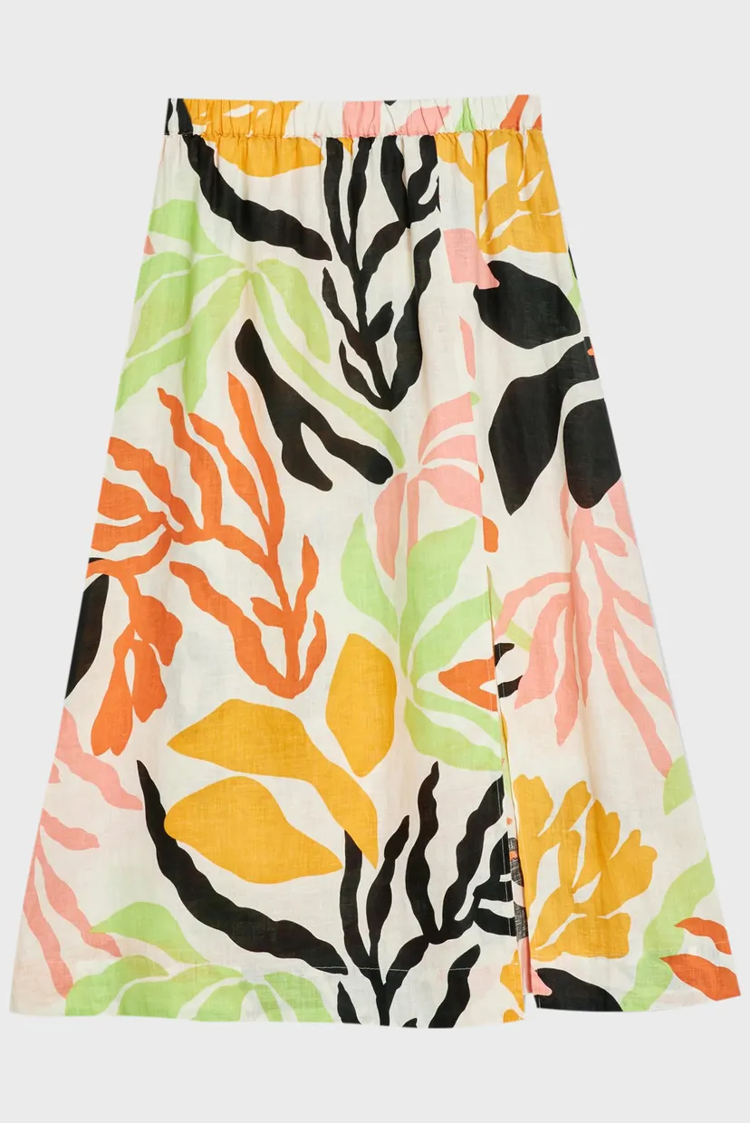 Жіноча лляна спідниця з візерунком REL MID PALM PRINT LINEN 5