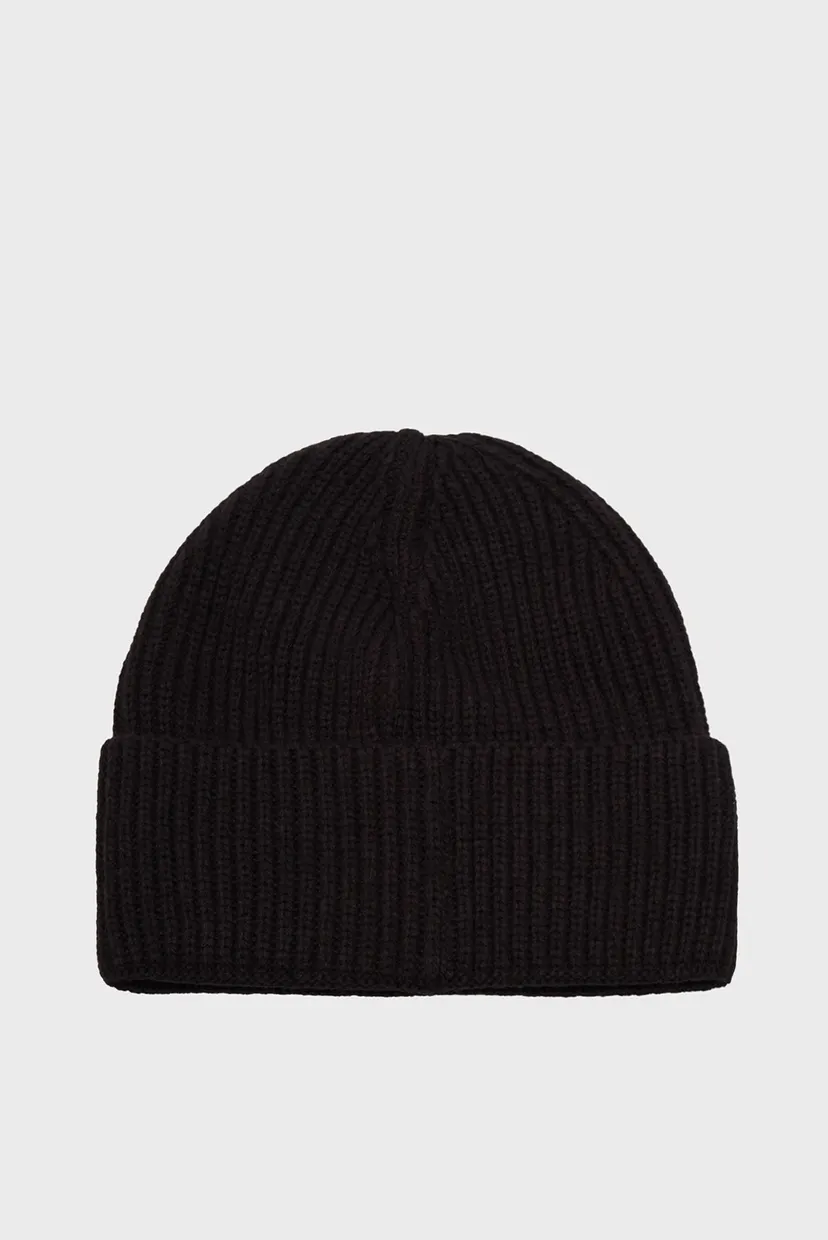 Детская черная шапка MONOGRAM RIB BEANIE 4