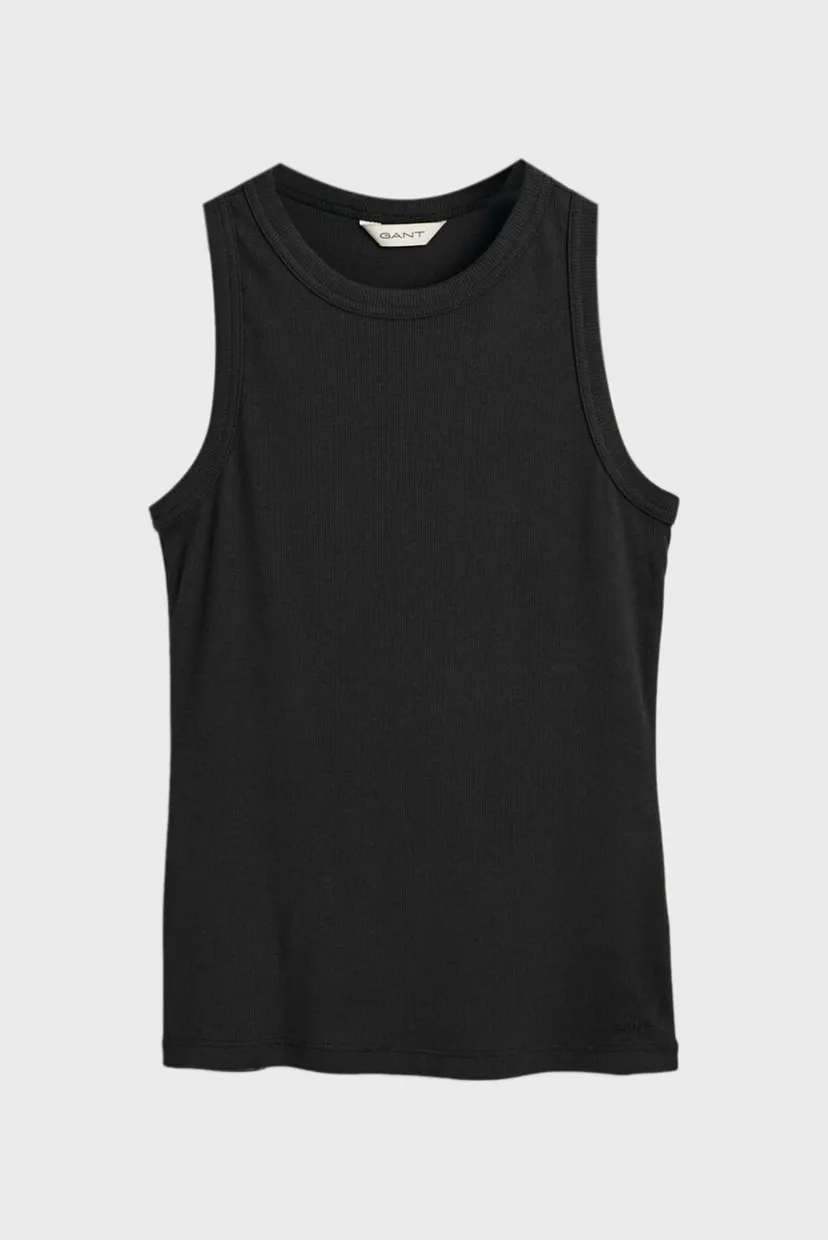 Жіноча чорна майка HIGH NECK RIB 5