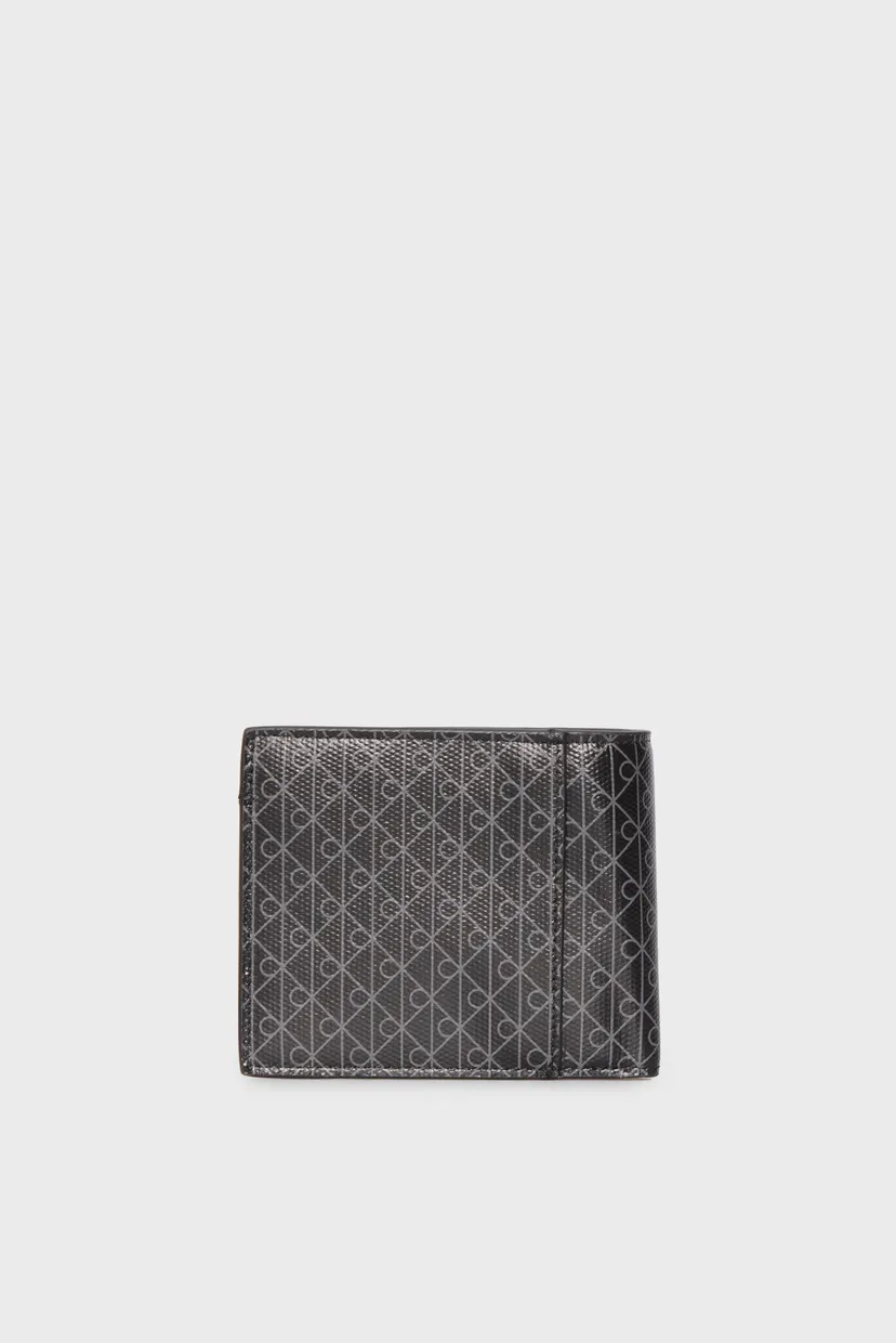 Мужской черный кошелек с узором COATED BILLFOLD 4