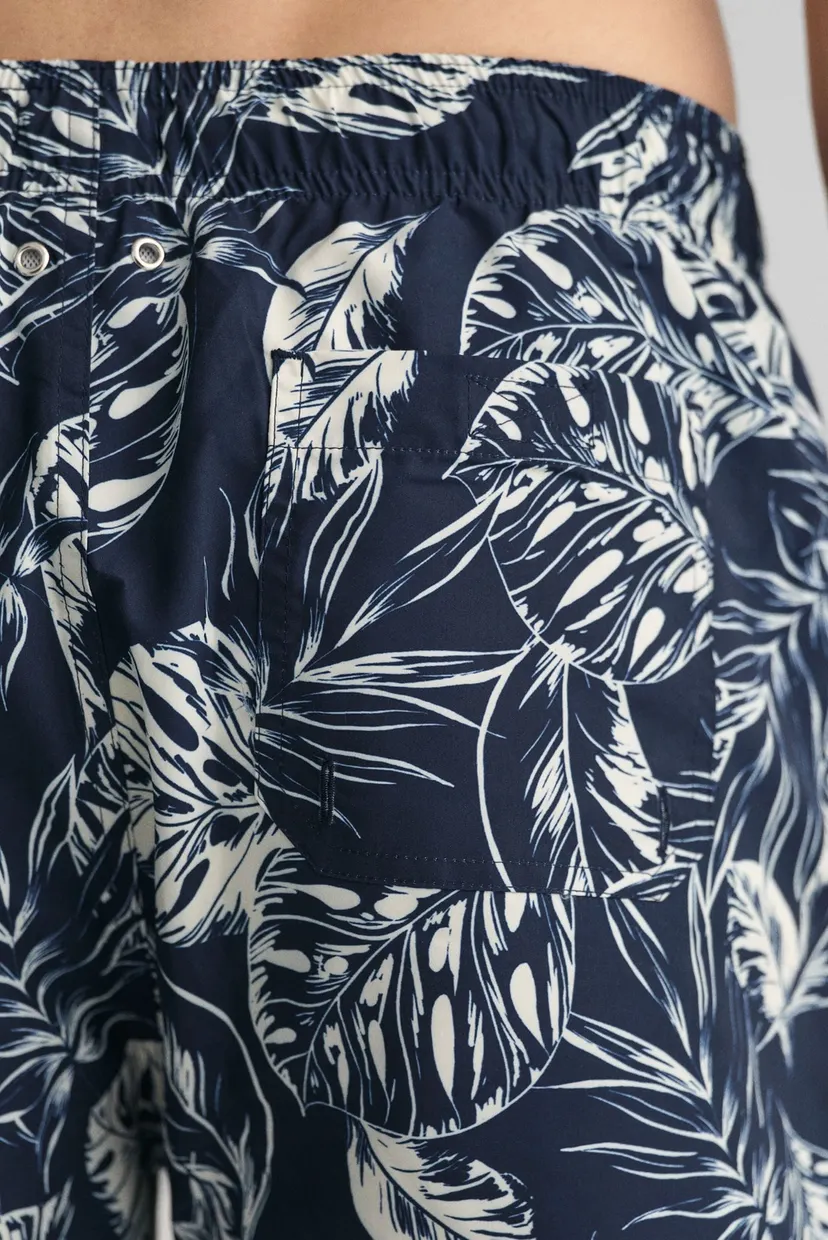Чоловічі темно-сині плавальні шорти з візерунком CF TROPICAL LEAVES PRINT SW 5