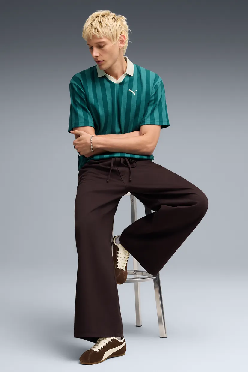 Мужское зеленое поло в полоску PUMA Class Relaxed Pinnacle Polo Men 3