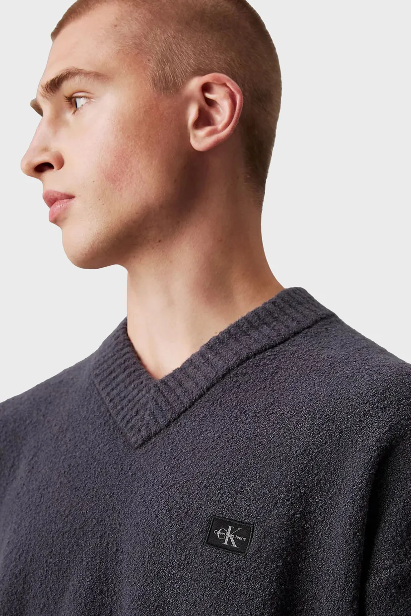 Мужской темно-серый пуловер BOUCLE V-NECK 4