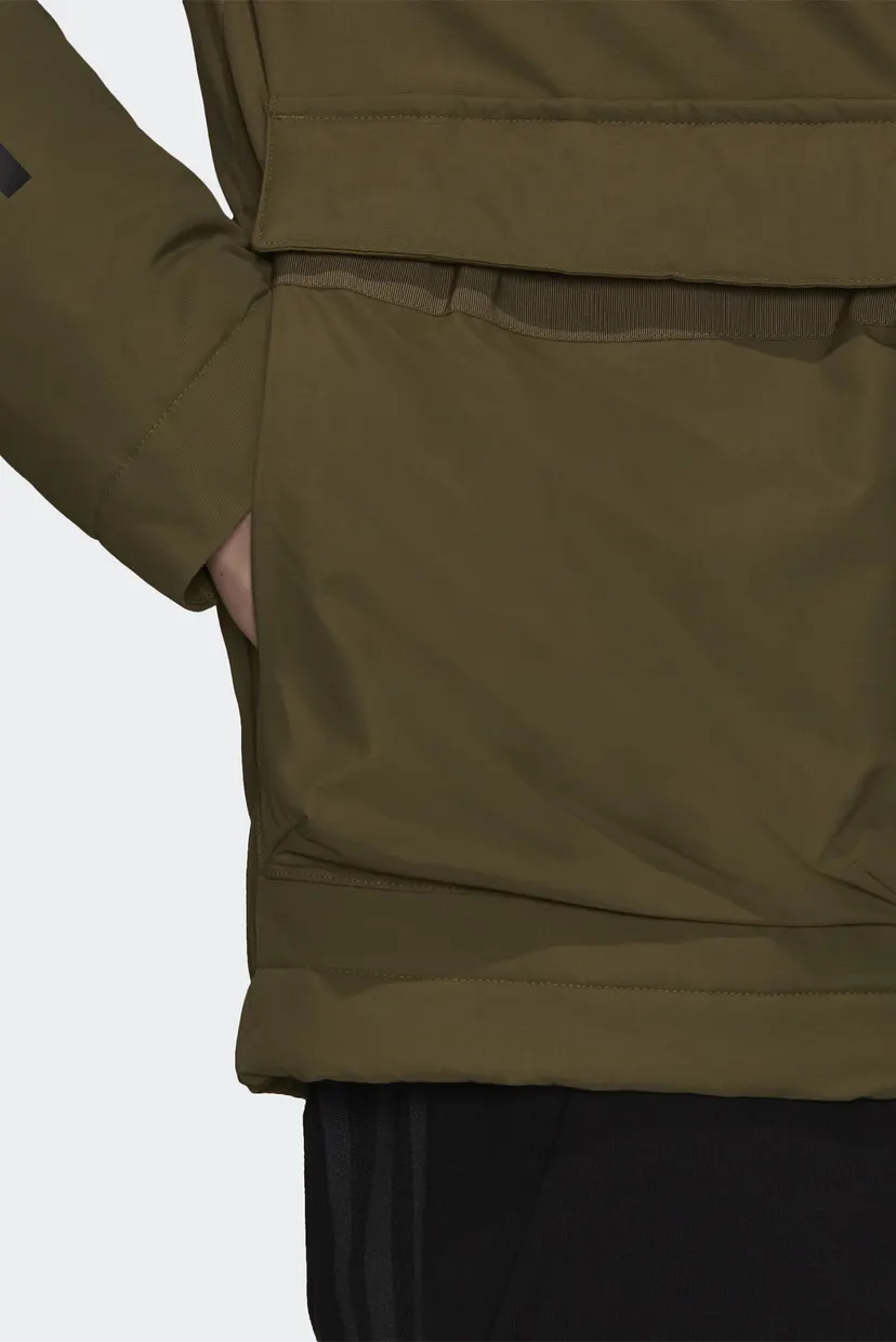 Чоловіча зелена куртка з капюшоном Utilitas 3-Stripes 7