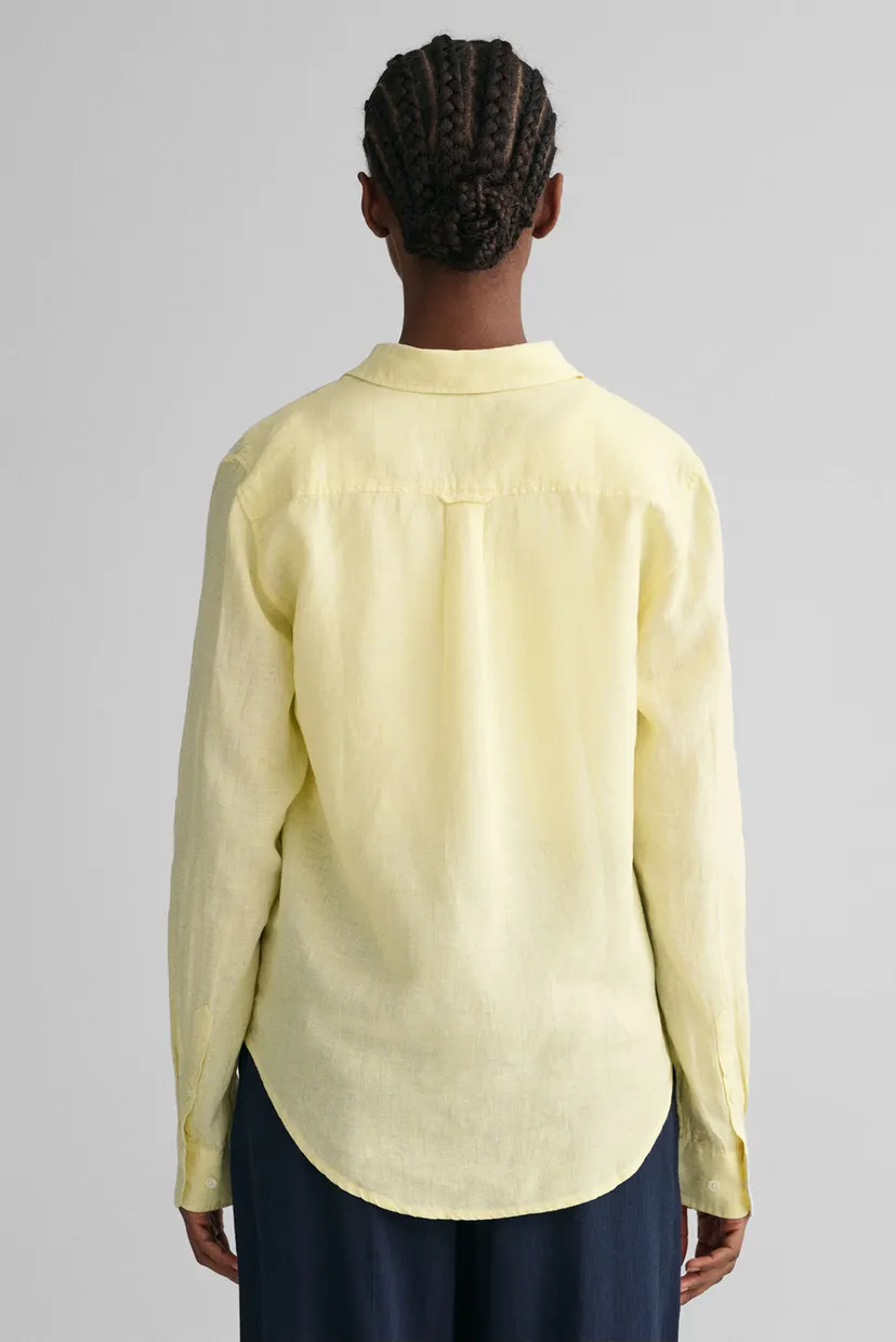 Женская желтая льняная рубашка REG LINEN CHAMBRAY Gant 4300277