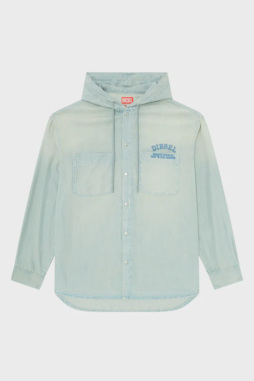 Чоловіча блакитна джинсова сорочка D-DEWNY-HOOD-S3 CAMICIA 4
