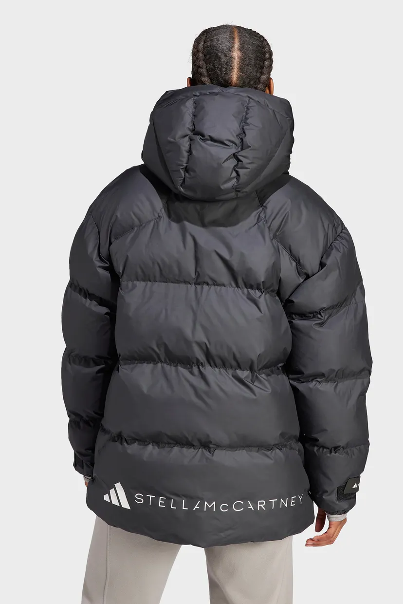 Женская черная куртка adidas by Stella McCartney Padded Mid-Length Printed 3