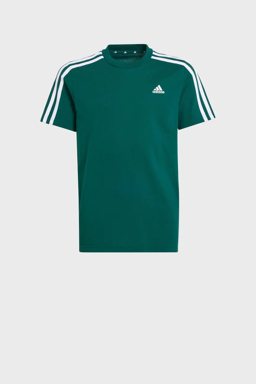 Детская зеленая футболка Essentials 3-Stripes Cotton 6
