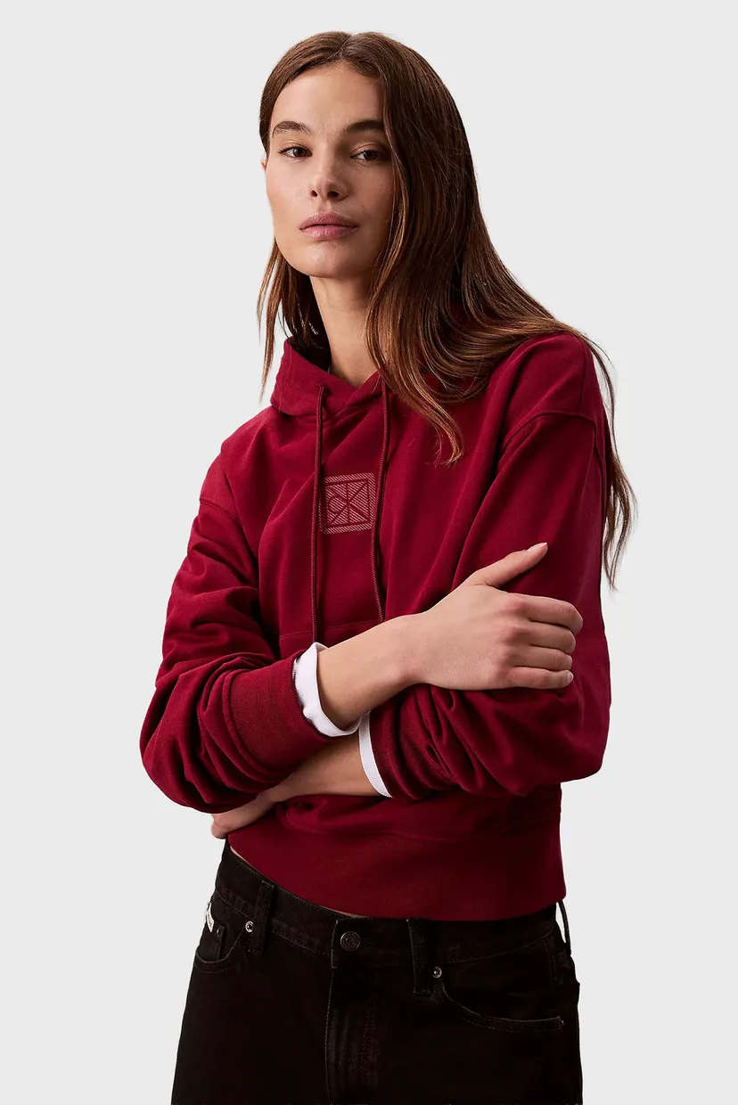 Женское бордовое худи PREMIUM TERRY 5