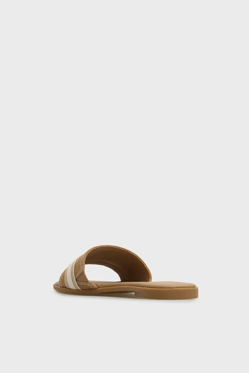 Жіночі бежеві слайдери FLAT WEBBING 5